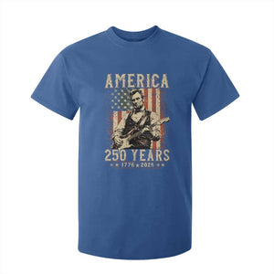 Abraham Lincoln Playing Guitar 4th July US 250th Anniversary T Shirt For Kid TS11 Royal Blue Print Your Wear