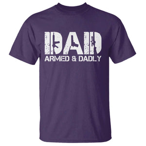 Armed And Dadly Dad T Shirt Fathers Day Pro Gun Owner TS11 Purple Print Your Wear