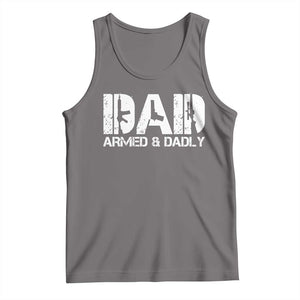 Armed And Dadly Dad Tank Top Fathers Day Pro Gun Owner TS11 Deep Heather Print Your Wear