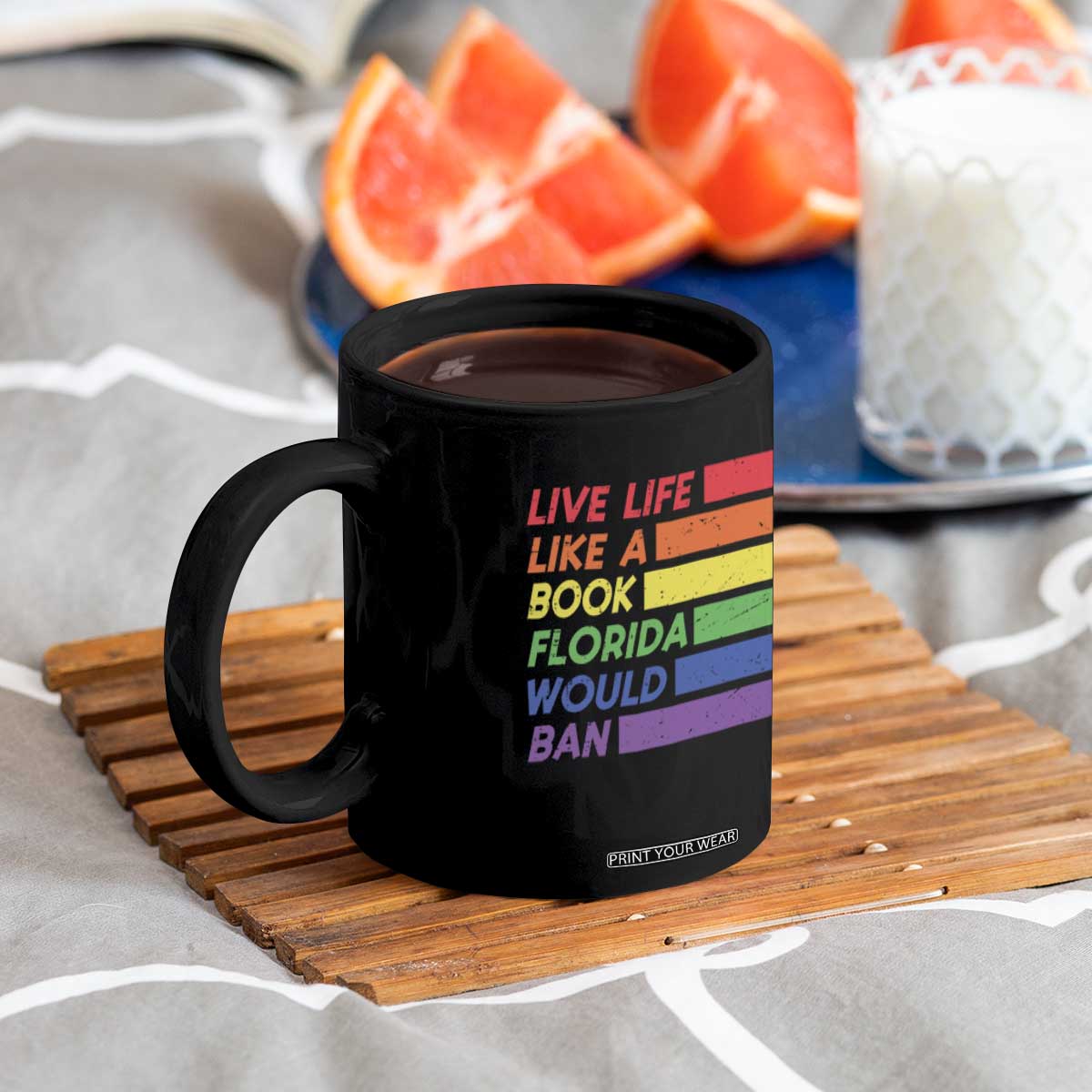 Live Life Like A Book Florida Would Ban LGBTQ Ally Pride Coffee Mug TS11 Print Your Wear