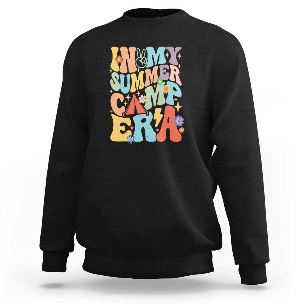 In My Summer Camp Era Sweatshirt Camper Retro Groovy Summer Vacation TS11 Black Print Your Wear