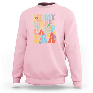 In My Summer Camp Era Sweatshirt Camper Retro Groovy Summer Vacation TS11 Light Pink Print Your Wear