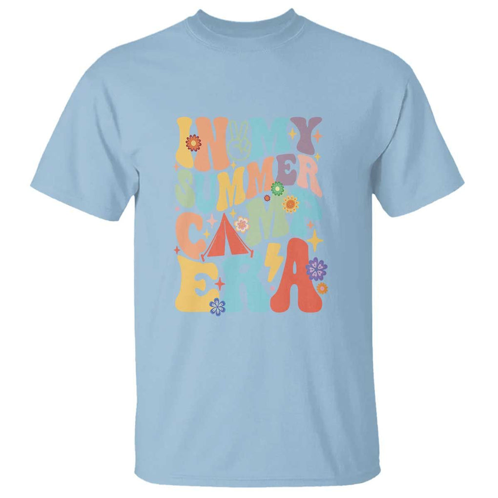 In My Summer Camp Era T Shirt Camper Retro Groovy Summer Vacation TS11 Light Blue Print Your Wear