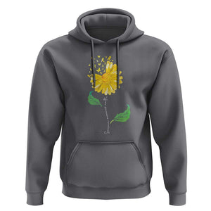 Sarcoma Awareness Hoodie Yellow Ribbon Flower TS11 Charcoal Print Your Wear