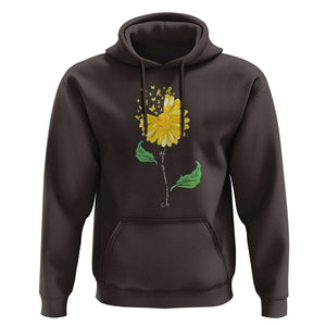 Sarcoma Awareness Hoodie Yellow Ribbon Flower TS11 Dark Chocolate Print Your Wear