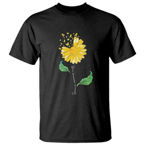 Sarcoma Awareness T Shirt Yellow Ribbon Flower TS11 Black Print Your Wear