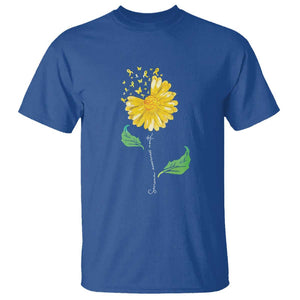 Sarcoma Awareness T Shirt Yellow Ribbon Flower TS11 Royal Blue Print Your Wear