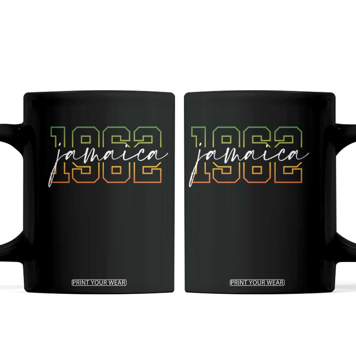 Proud Jamaican Coffee Mug Jamaica 1962 Rasta Flag TS11 Black Print Your Wear