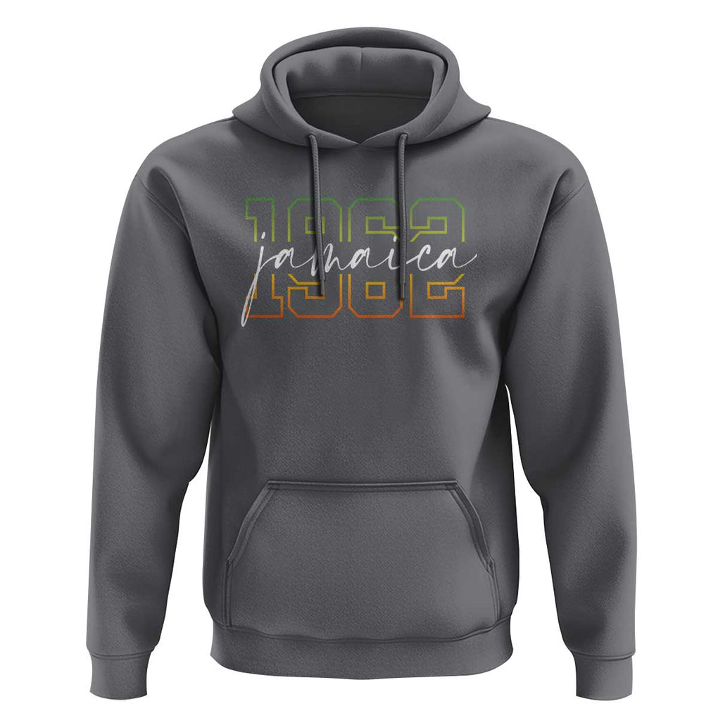 Proud Jamaican Hoodie Jamaica 1962 Rasta Flag TS11 Charcoal Print Your Wear