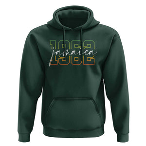 Proud Jamaican Hoodie Jamaica 1962 Rasta Flag TS11 Dark Forest Green Print Your Wear