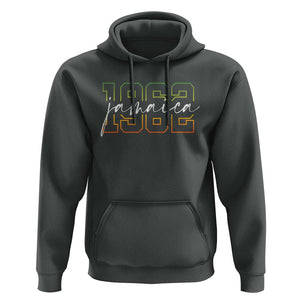Proud Jamaican Hoodie Jamaica 1962 Rasta Flag TS11 Dark Heather Print Your Wear