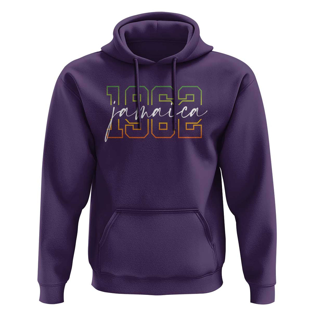 Proud Jamaican Hoodie Jamaica 1962 Rasta Flag TS11 Purple Print Your Wear