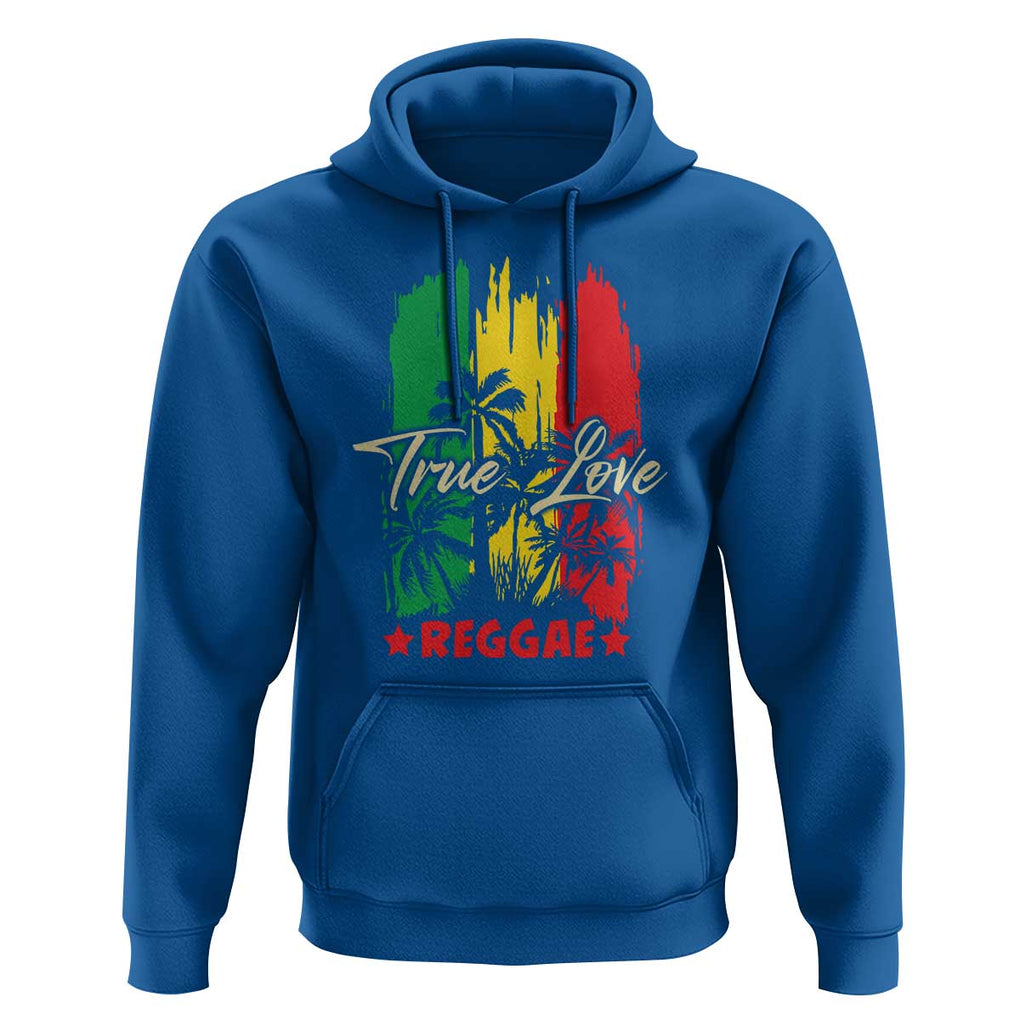 True Love Reggae Hoodie Jamaican Rasta Music Palm Tree TS11 Royal Blue Print Your Wear