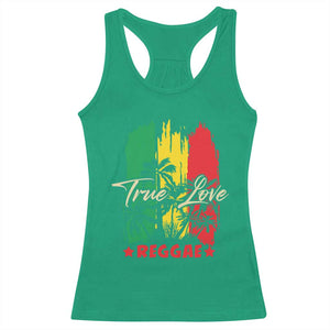 True Love Reggae Racerback Tank Top Jamaican Rasta Music Palm Tree TS11 Irish Green Print Your Wear