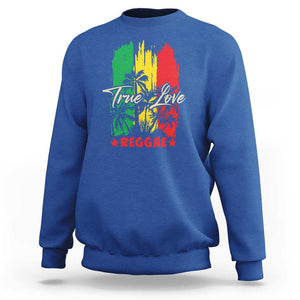 True Love Reggae Sweatshirt Jamaican Rasta Music Palm Tree TS11 Royal Blue Print Your Wear