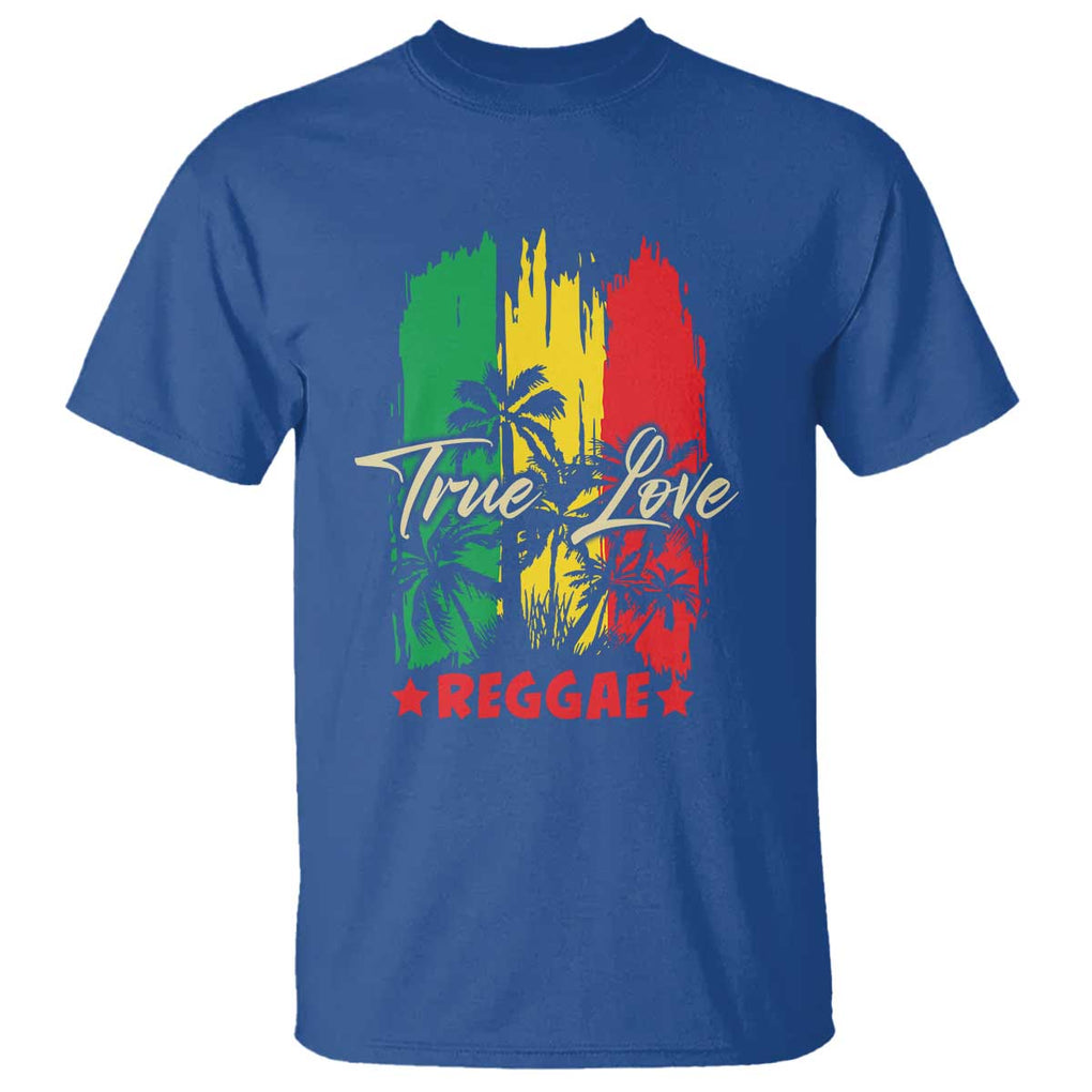 True Love Reggae T Shirt Jamaican Rasta Music Palm Tree TS11 Royal Blue Print Your Wear