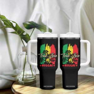 True Love Reggae Tumbler With Handle Jamaican Rasta Music Palm Tree TS11 Print Your Wear