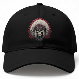 Native American Indian Chief Skull Headdress Baseball Cap TS11 Print Your Wear