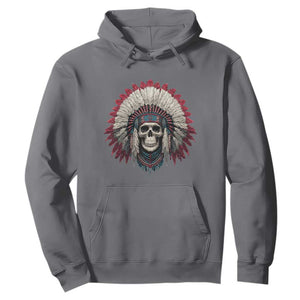 Native American Indian Chief Skull Headdress Hoodie TS11 Charcoal Print Your Wear