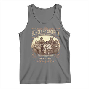 Homeland Security Fighting Terrorism Since 1492 Tank Top Native American History TS11 Black Heather Print Your Wear