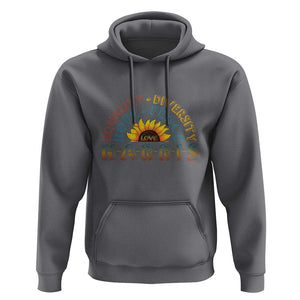 Harris Supporter Hoodie Peace Love Equality Hope Diversity Sunflower TS11 Charcoal Print Your Wear