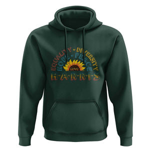 Harris Supporter Hoodie Peace Love Equality Hope Diversity Sunflower TS11 Dark Forest Green Print Your Wear