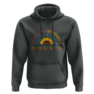 Harris Supporter Hoodie Peace Love Equality Hope Diversity Sunflower TS11 Dark Heather Print Your Wear