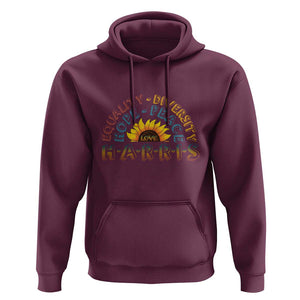 Harris Supporter Hoodie Peace Love Equality Hope Diversity Sunflower TS11 Maroon Print Your Wear