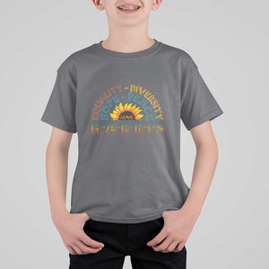 Harris Supporter T Shirt For Kid Peace Love Equality Hope Diversity Sunflower TS11 Charcoal Print Your Wear