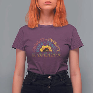 Harris Supporter T Shirt For Women Peace Love Equality Hope Diversity Sunflower TS11 Maroon Print Your Wear