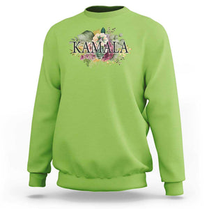 Harris 2024 Sweatshirt Vintage Flowers Feminine First Female President TS11 Lime Print Your Wear