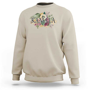 Harris 2024 Sweatshirt Vintage Flowers Feminine First Female President TS11 Sand Print Your Wear