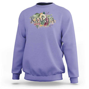 Harris 2024 Sweatshirt Vintage Flowers Feminine First Female President TS11 Violet Print Your Wear