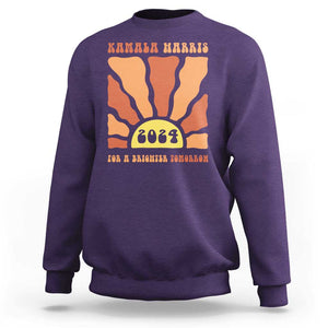 Kamala Harris For A Brighter Tomorrow 2024 Sweatshirt Boho Aesthetic Sunshine TS11 Purple Print Your Wear