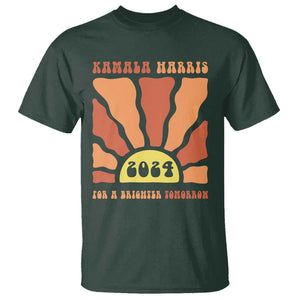 Kamala Harris For A Brighter Tomorrow 2024 T Shirt Boho Aesthetic Sunshine TS11 Dark Forest Green Print Your Wear