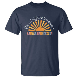 Kamala 2024 T Shirt Harris For A Brighter Tomorrow Sunshine Boho Aesthetic TS11 Navy Print Your Wear