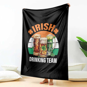 Funny Irish Drinking Team Throw Blanket St Patricks Day Vintage Beer Ireland Flag Clover TS11 Print Your Wear