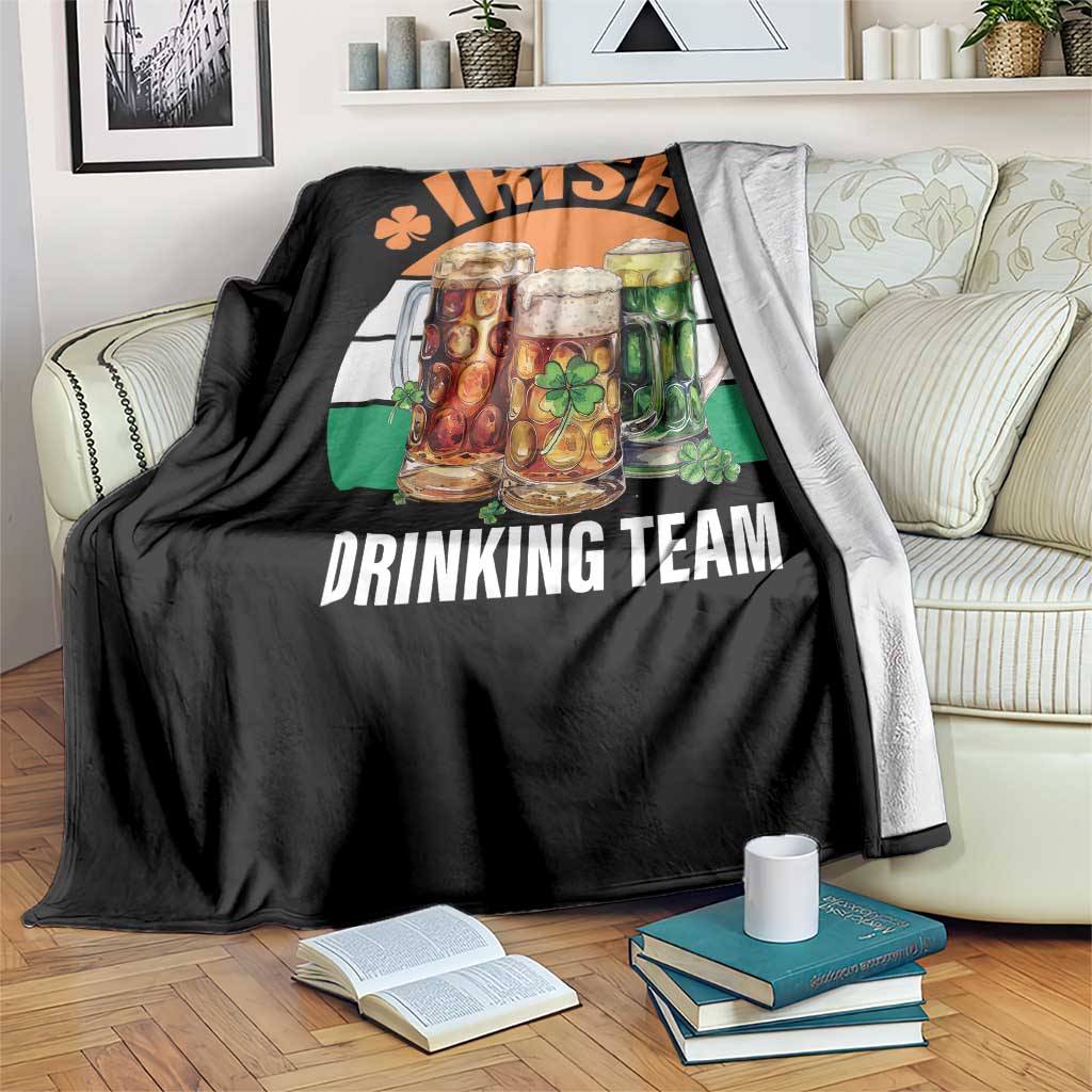 Funny Irish Drinking Team Throw Blanket St Patricks Day Vintage Beer Ireland Flag Clover TS11 Print Your Wear