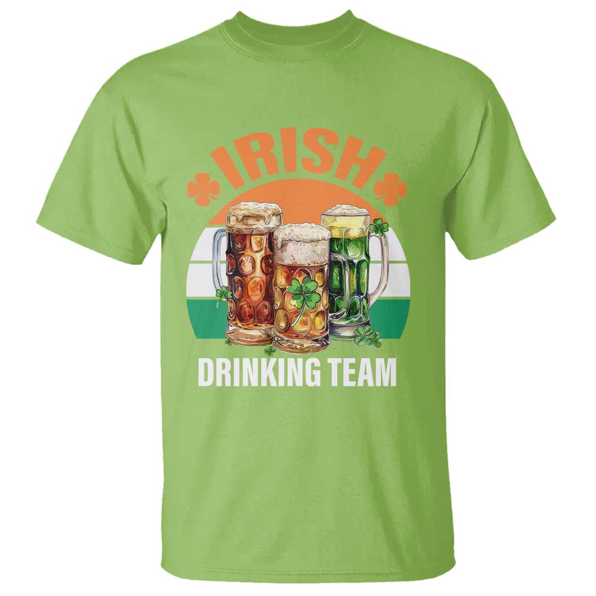 Funny Irish Drinking Team T Shirt St Patricks Day Vintage Beer Ireland Flag Clover TS11 Lime Print Your Wear