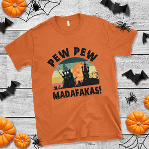 Funny Black Cat Halloween T Shirt Pew Madafakas Witch Retro Vintage Bat TS11 Orange Print Your Wear