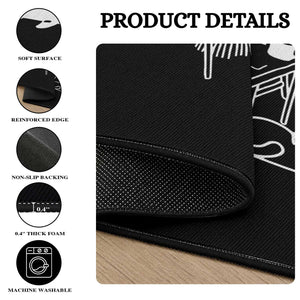 Funny Halloween Round Rug Witch Crafts Witchcraft Skull Cat Ghost