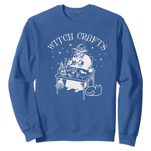 Funny Halloween Sweatshirt Witch Crafts Witchcraft Skull Cat Ghost TS11 Royal Blue Print Your Wear