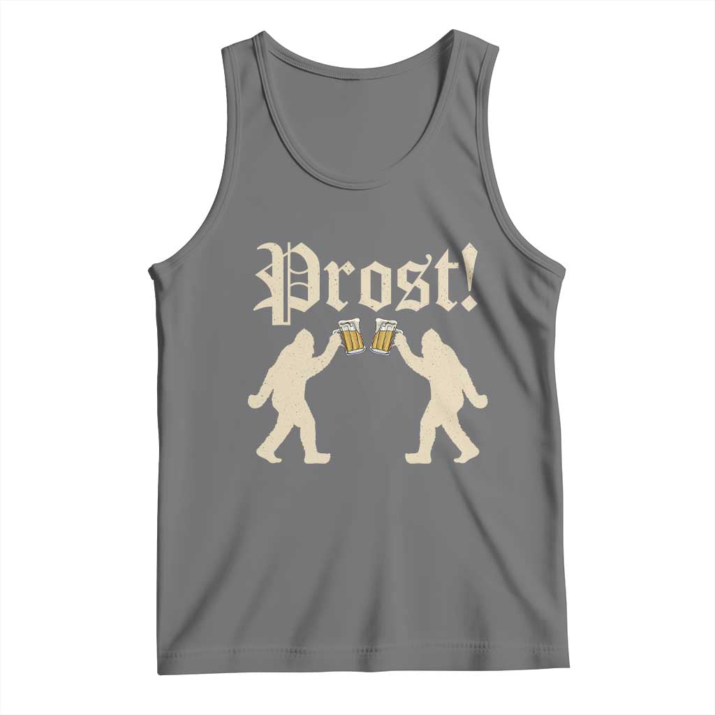 Funny Oktoberfest Bigfoot Prost Tank Top German Sasquatch Beer Mug TS11 Black Heather Print Your Wear