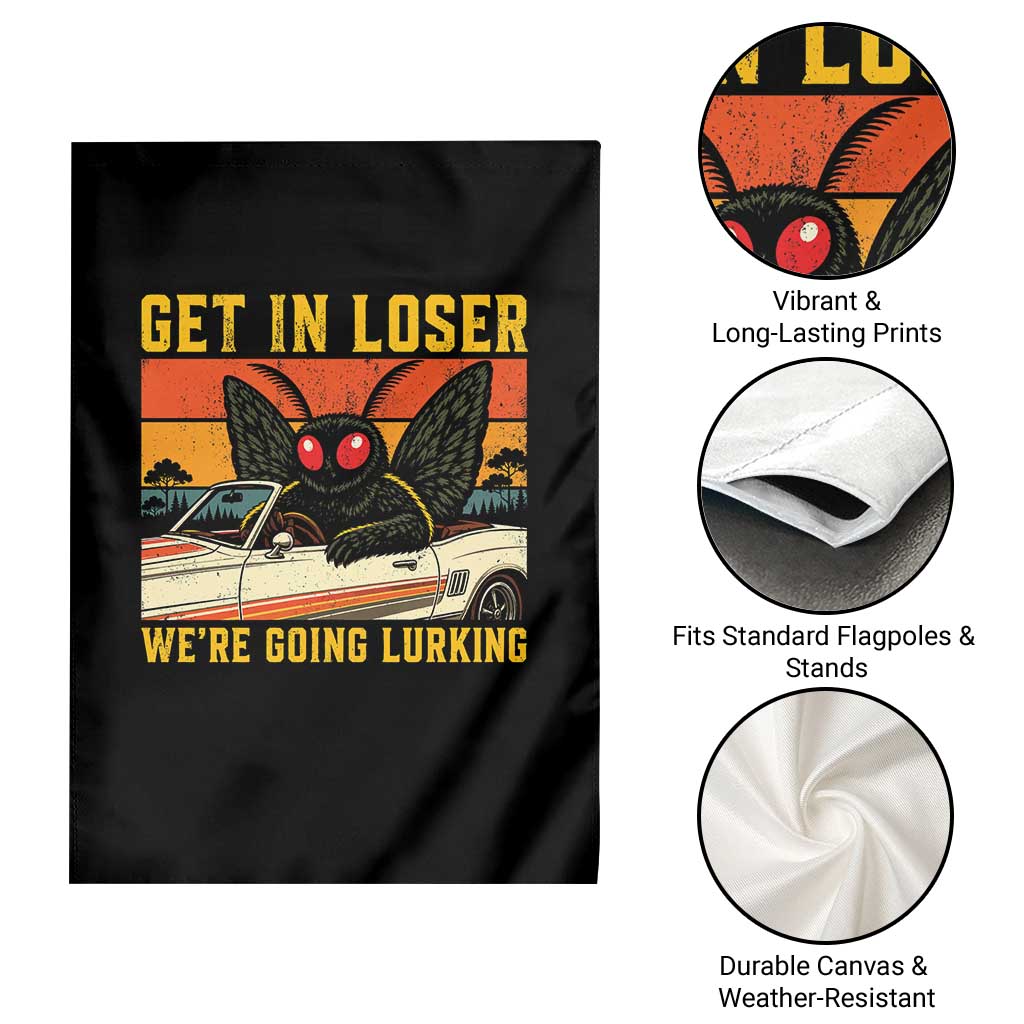 Get In Loser We Are Going Lurking Funny Mothman Garden Flag Cryptozoology Cryptid Lover TS11 Print Your Wear