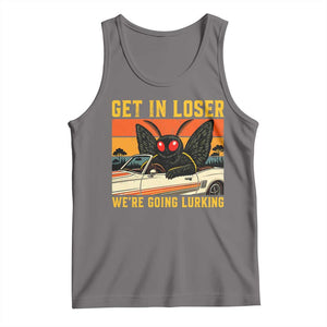 Get In Loser We Are Going Lurking Funny Mothman Tank Top Cryptozoology Cryptid Lover TS11 Deep Heather Print Your Wear
