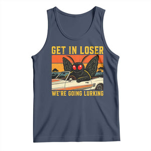 Get In Loser We Are Going Lurking Funny Mothman Tank Top Cryptozoology Cryptid Lover TS11 Navy Print Your Wear