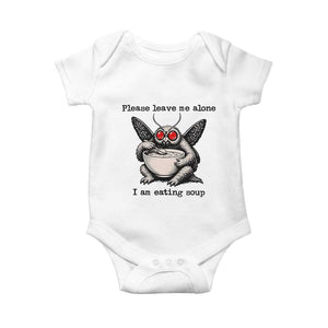 Please Leave Me Alone I Am Eating Soup Funny Mothman Baby Onesie TS11 White Print Your Wear