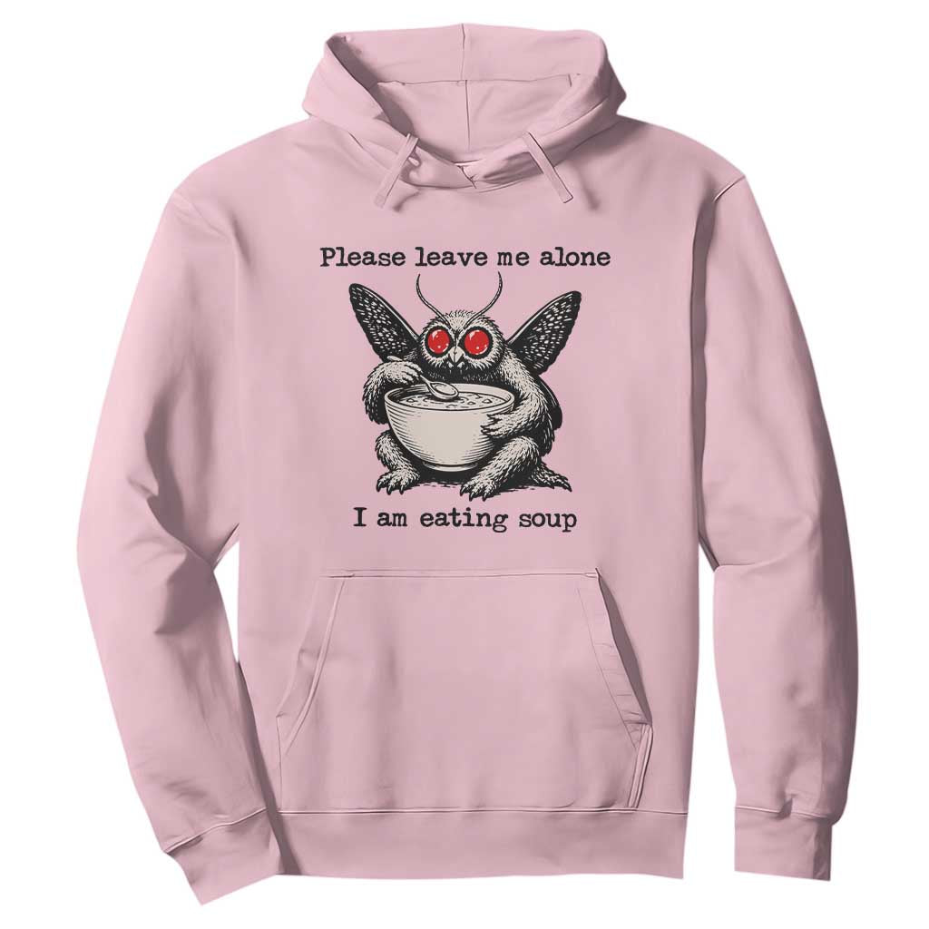 Please Leave Me Alone I Am Eating Soup Funny Mothman Hoodie TS11 Light Pink Print Your Wear