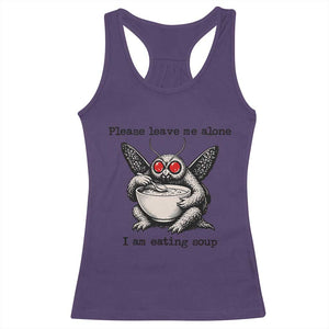 Please Leave Me Alone I Am Eating Soup Funny Mothman Racerback Tank Top TS11 Purple Print Your Wear