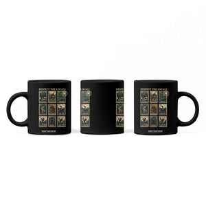 Respect The Locals Cryptids Monster Stamps Coffee Mug Cryptozoology Paranormal Bigfoot Mothman TS11 Print Your Wear
